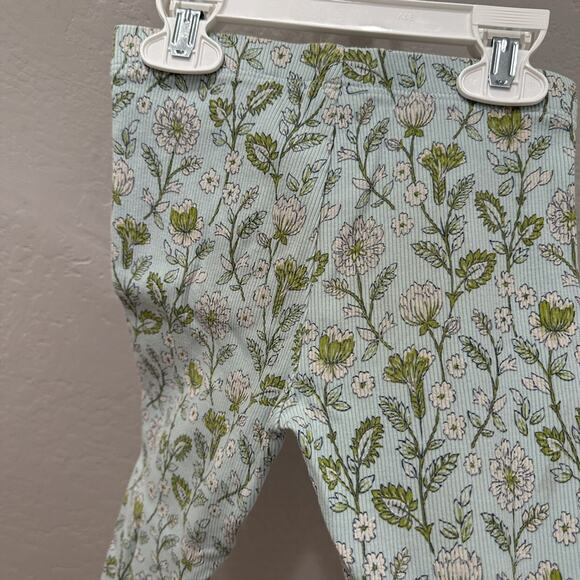 Next Blue Floral Ribbed Leggings - Picture 7 of 7